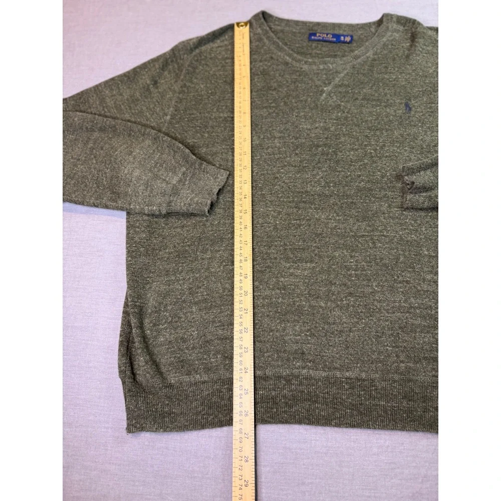 Polo Ralph Lauren Sweater Mens XL Olive Green Excellent Crewneck‎ Pullover Pony